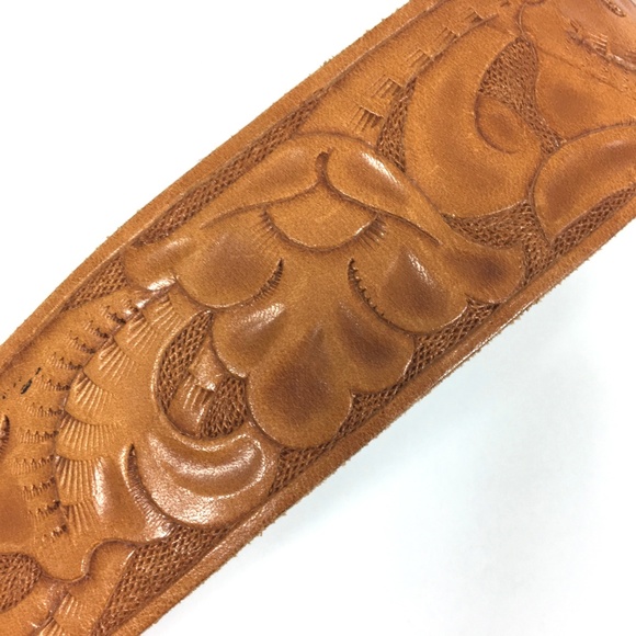 Vintage North & Judd hand tooled leather belt L - Picture 2 of 5